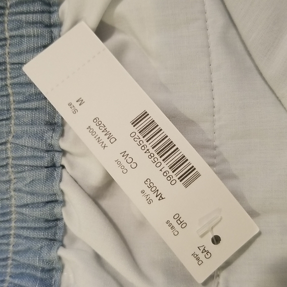 NWT JCrew womens medium tie-waist seaside pant in chambray - Picture 4 of 5